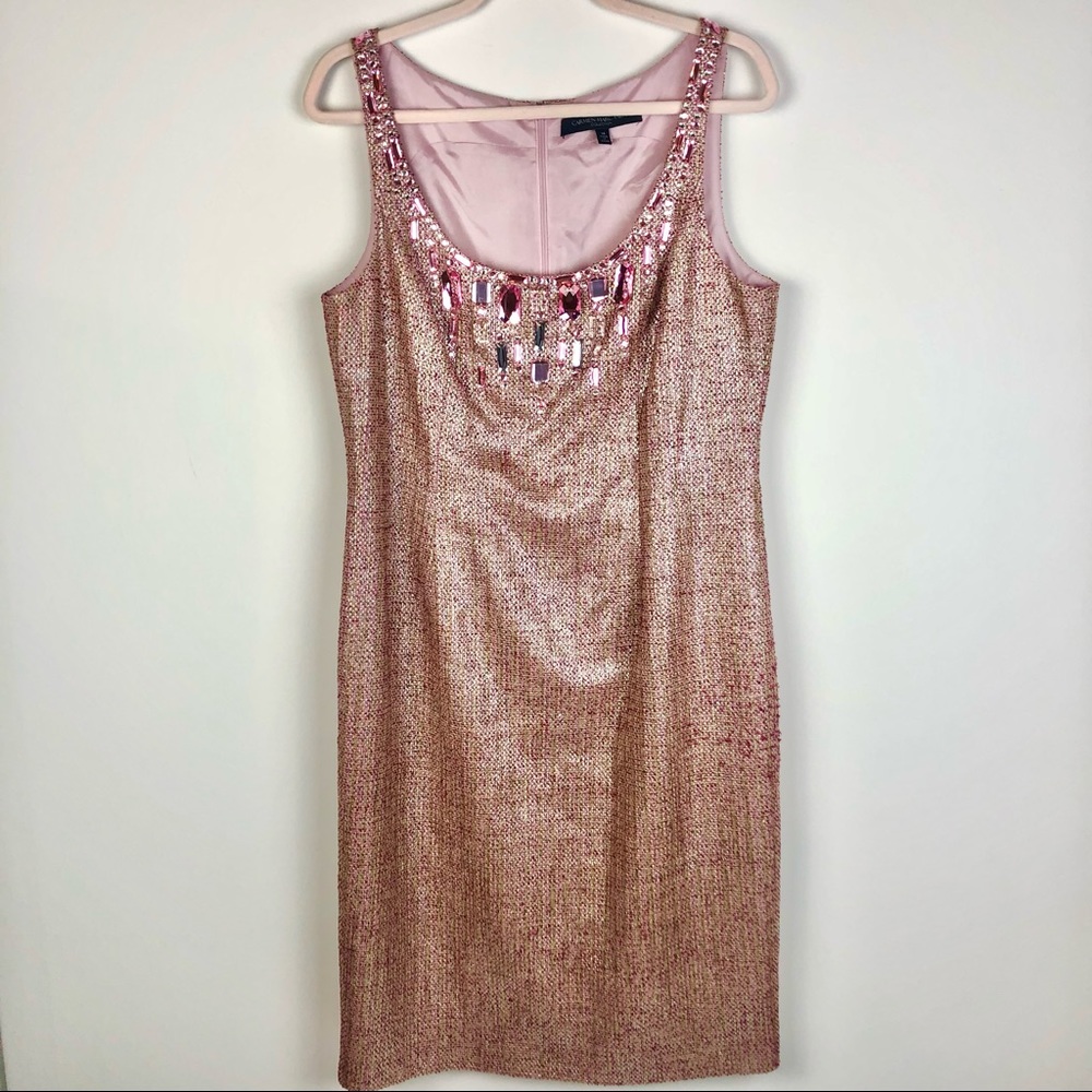 Carmen Marc Valvo Pink Sequin Dress